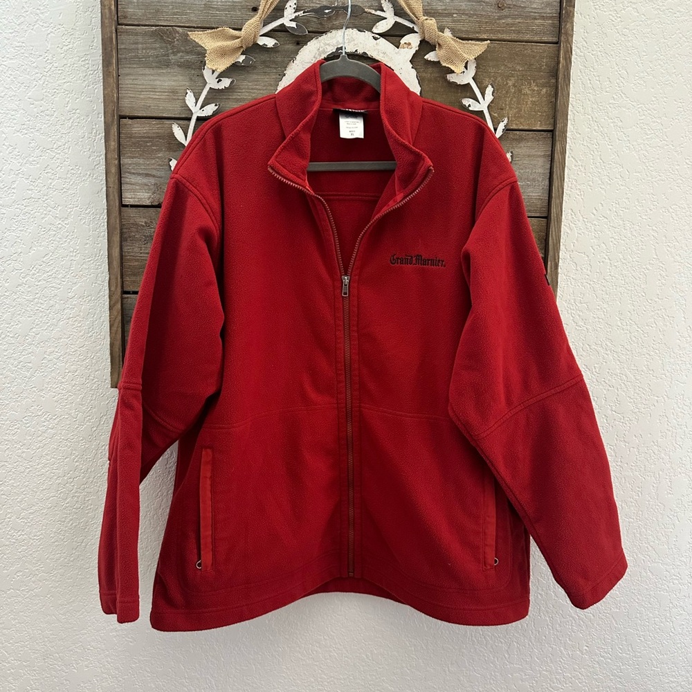 Patagonia Synchilla red‎ fleece full zip jacket embroidered logo men’s size XL
